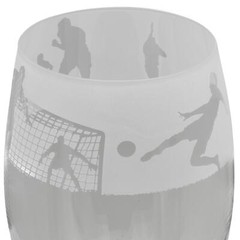 Wine Glass Decorated Soccer Sandblast Sport Stemmed Drinking Gift Boxed Animo