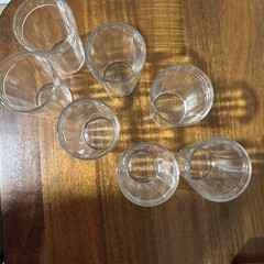 Set Of 7 Vintage Hazel Atlas Clear Optic Panel Juice Glasses 4 Oz