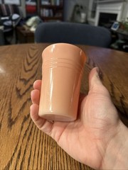 Hazel Atlas Moderntone Platonite Pastel Peach And Mint Glasses Set Of 2