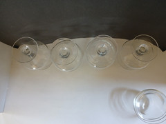 Set of 4 Vintage Footed Shrimp Cocktail Icer Chiller Cups with Inserts