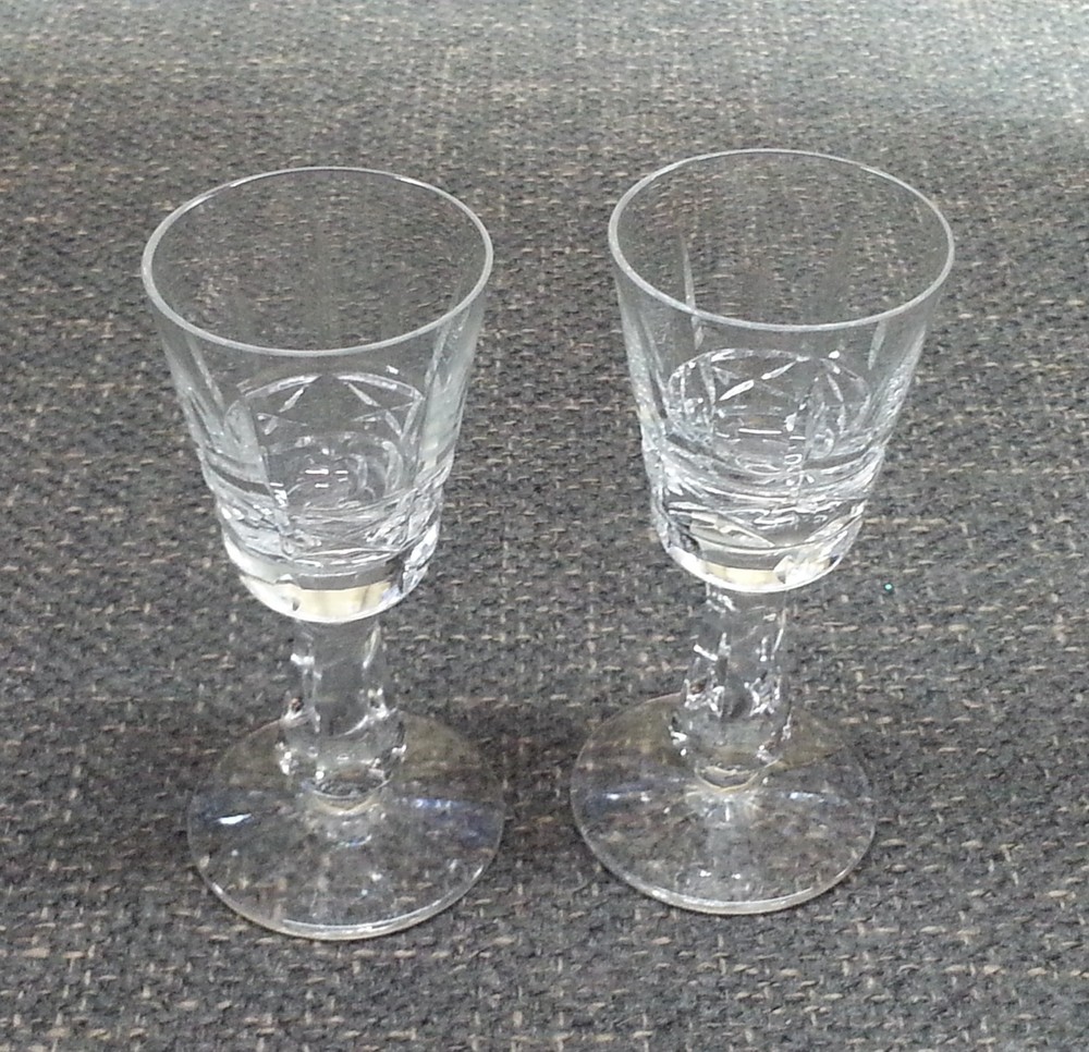 2 Waterford Crystal Glasses Kylemore Liqueur Shot Glass