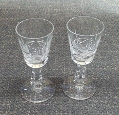 2 Waterford Crystal Glasses Kylemore Liqueur Shot Glass