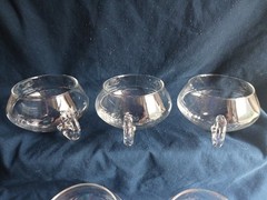 Vintage Set Of 12 Blown Glass Moderno Riekes Crisa Crystal Punch Cups 1970’s. OB
