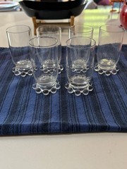 Imperial Glass Candlewick Crystal Juice Glasses 5 Oz. Tumblers 4″ Set of 6