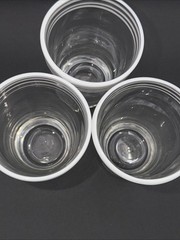 Rare Anthropology Hand Blown Juice Glasse 8oz, Brilliant White swirl Set Of 3