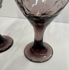 Set Of 2 Vintage Libbey Garden Vine Amethyst Purple Stem Water Goblets 12 oz