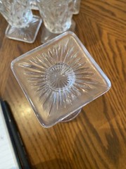 Set Of 5 Vintage Imperial Glass Cape Cod square Foot Juice Tumbler