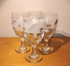 Lot Of 8 Pfaltzgraff Naturewood Frosted Goblets: 5.75″ & 7″ Wine/Iced Tea/Water