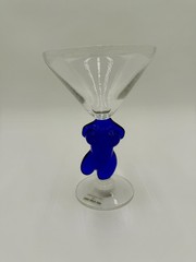 Rare Vintage Schott Zwiesel Inferno Nude Female Figure Colorful Champagne Glass