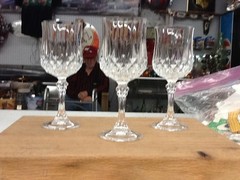 Vintage Cristal D’Arques-Durand Longchamp Crystal Wine Glasses 6.5”H Set Of 3