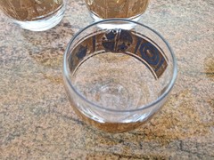 MCM mid century 4 Vito Bari Gold Roly Poly Glasses Culver Style Bar Glasses