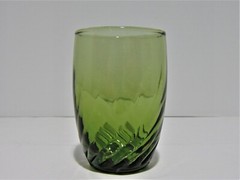 Libbey Glass Tiara Juice Tumbler Olive Green 1968-