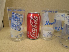 Set 6 Vintage Newspaper Newstips ALL NEWS IS LOCAL Headline Tumblers Glasses 5.5