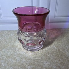 Vintage Tiffin Franciscan King’s Crown Cranberry Flashed 4″ Juice Glass