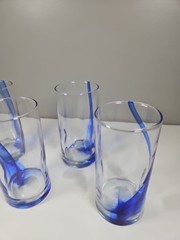 Libbey Blue Ribbon Impressions Tumbler 16 oz Glasses 6” tall Sets of 4