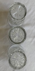 Heisey Pinwheel & Fan, Star Clear Crystal Glass Tumblers #305 Set of 3 Vtg