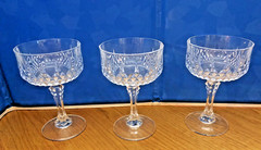 Cristal d’Arques LONGCHAMP Champagne 5.» Tall Sherbet Glass France 3/Pc.