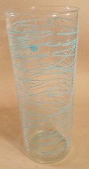MCM Drinking Glasses. Lines & Dots. Set Of 5. 14oz. 3 White, 2 Teal