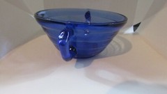 Cobalt Blue Depression Glass Moderntone Bowl Cream or Soup Bowl 4 3/4 inch 2 1/4