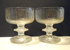 2 Vintage Modern Iittala Senaattori Sherbet Desert Bowl Glass Timo Sarpaneva