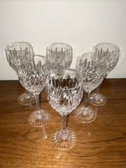 Vintage Stuart Crystal England 8 3/4″ Wine Water Glasses Lot Of 6