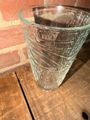Libbey Clear Tiki Statue Tumbler Glass Hawaiian Cocktail Pint 20 oz Bar Drinks