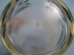 Clear Glass Tumbler With Green White & Yellow Leaf Decals Leaves Hazel Atlas (O)