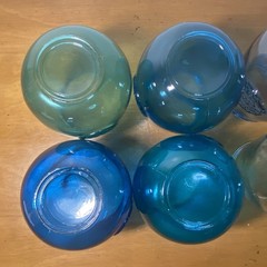 San Miguel Wine Glasses Authentic 100% Recycled Tumblers Blue 14 Oz, Set Of 6