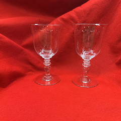 Pair (2) of Baccarat French Crystal Provence Water Goblets France Signed 6 3/8