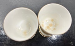 6 Antique Royal Worcester Sepia Daisies Small Pedestal Goblets Aesthetic Cordial