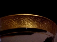 Glastonbury Lotus Gold Encrusted Minton Low Champagnes
