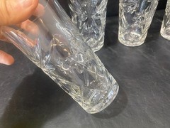 vintage Libbey Star pattern clear heavy duty glasses set lot of 4 glass crystal