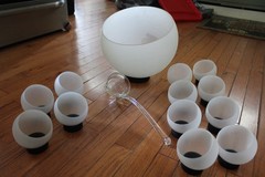 Vintage 1960s Berkeley House Italy Hand Blown Punch Bowl Set – Never Used – NOS