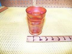 Vintage FENTON Carnival Glass Marigold «Butterfly & Berry» Pattern Tumbler