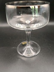 3 Vintage Forest West Germany Rose Etched Crystal Champagne Coupes – Silver Rim
