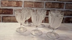 7-Piece EAPG Feather Pattern Stemware & Pedestal Compote Set