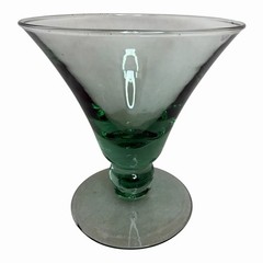 Set of 2 Vintage Hand Blown Art Glass Martini Cocktail Glasses