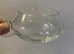 Vintage Set Of 5 Blown Glass Moderno Riekes Criss Crystal Punch Cups