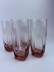 Set Of Four Vintage Libbey Imperial Plum Tumbler glasses 6.5 “ Tall VGC