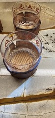 VTG RARE Libbey BAMCO MCM Western Old Fashioned Glasses w/Leather Holder