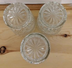 Vintage Set of 5 Anchor Hocking Wexford Diamond cut lowball and highball glasses