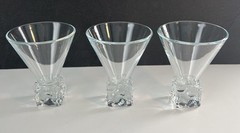 Melting Ice Cube Stem Martini Glasses 4.75″ Tall 6 oz Set Of 3 Vintage