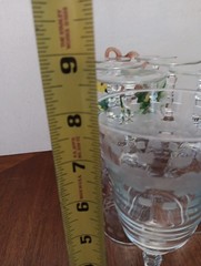 Set of 7 Libbey Rock Sharpe #3005-10 Flower & Lines Cut Water Goblets 7 oz.