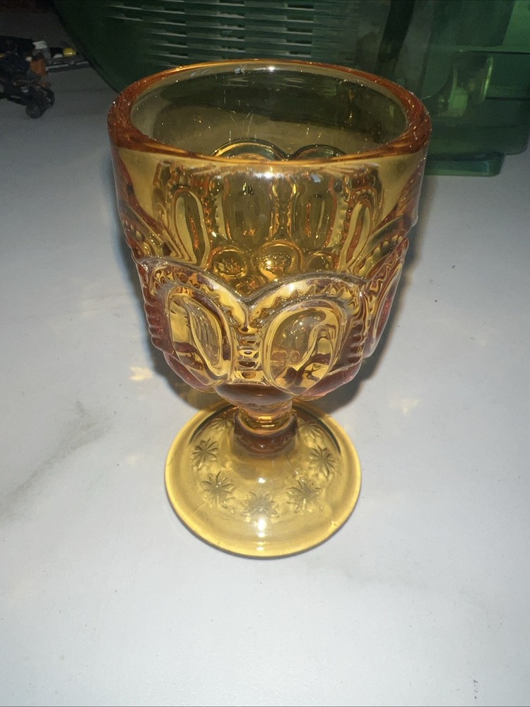 Vintage Moon & Stars Wine Glass Amber Cordial 4 1/2” #4272 2oz