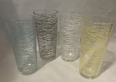 MCM Drinking Glasses Lines and Dots – Set of 4, Multicolor