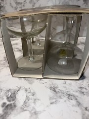 Luminarc Noblesse Champage Sherbet Glasses 5 3/4″ Oz Stemmed Clear Set of 4