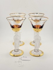 Vintage Bayel Crystal France Napoleon Glasses 24K GOLD Lot Of 4 (lot 2 Brandy