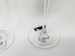 Qualia Crystal Glassware Meridian Goblet Set of 2 Glasses, Black Smoky Finish