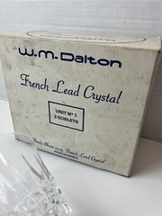💥W.M. Dalton French Lead Crystal Unit No. 2 Wine Glasses X2 W Box 1 Day Ship!👍