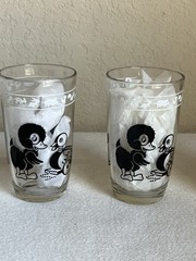 Vintage 1950s/60s Swanky Swig Glasses Child Animals Duckling Pony Black (5)